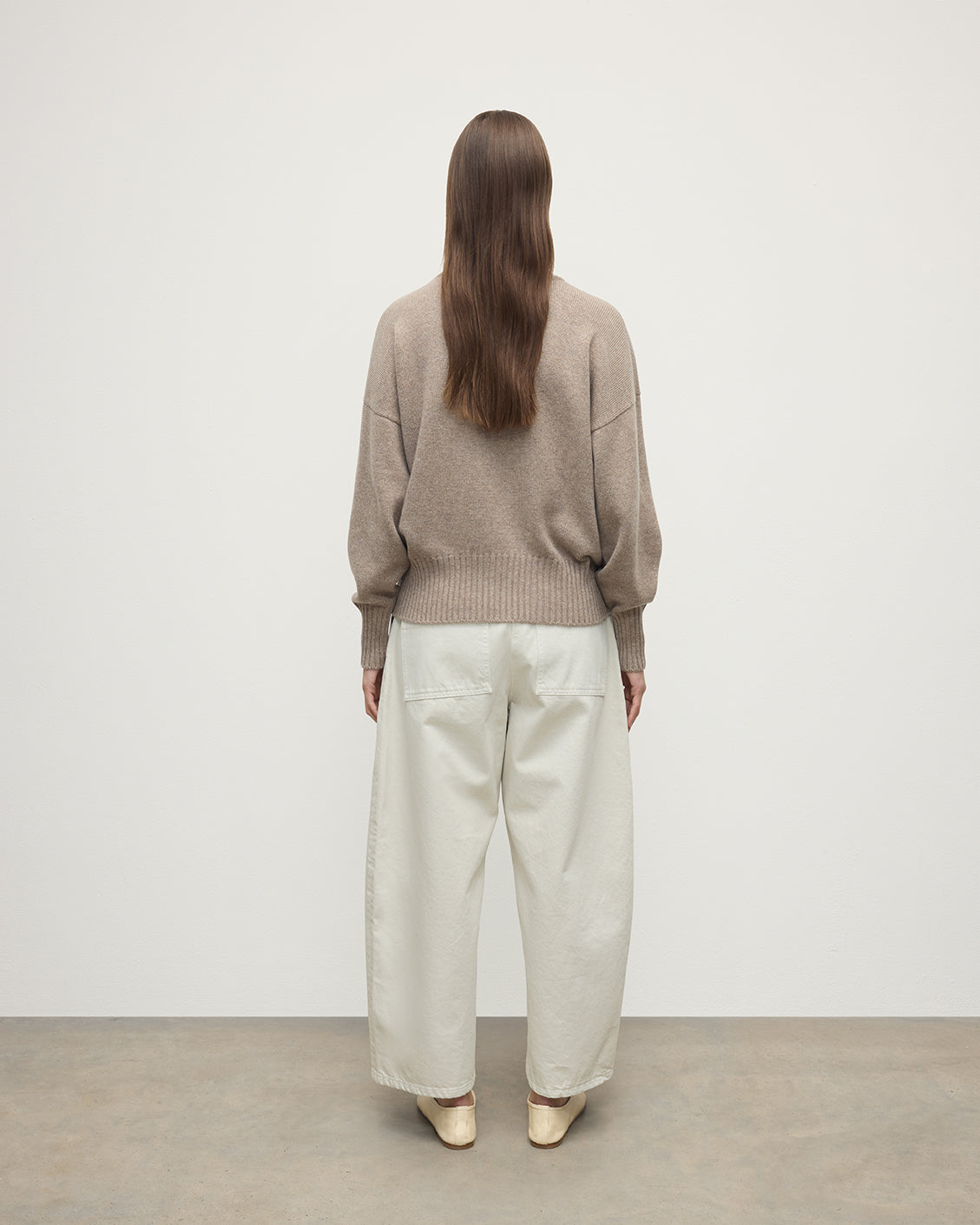 High Neck Brown Cashmere Jumper