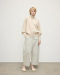 High Neck Cream Cashmere Jumper