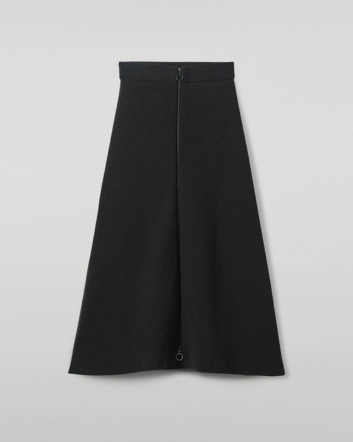 A-Line Milano Mid Grey Cashmere Skirt