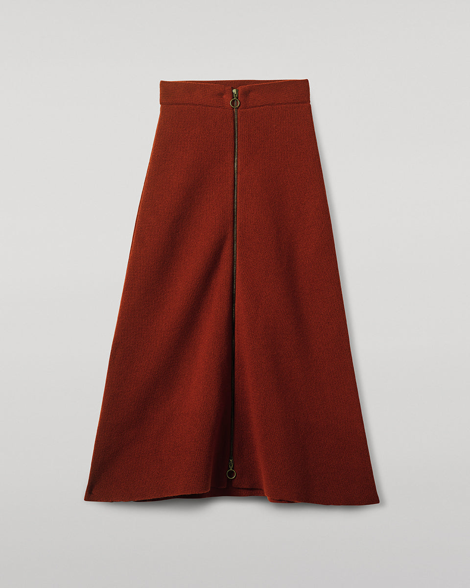 A-Line Milano Dark Red Cashmere Skirt