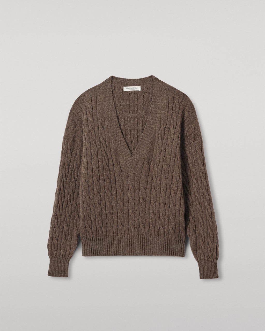 Kylesku Deep V Brown Cashmere Jumper