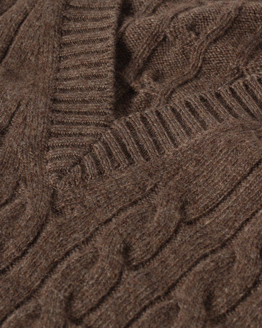Kylesku Deep V Brown Cashmere Jumper
