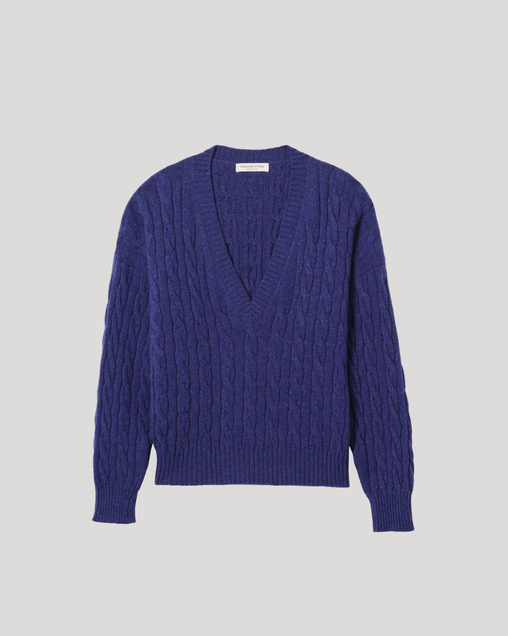 Kylesku Deep V Blue Cashmere Jumper