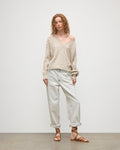 Kylesku Deep V Cream Cashmere Jumper