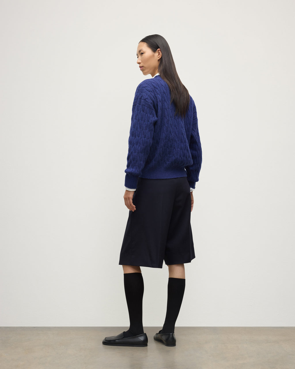 Kylesku Deep V Blue Cashmere Jumper