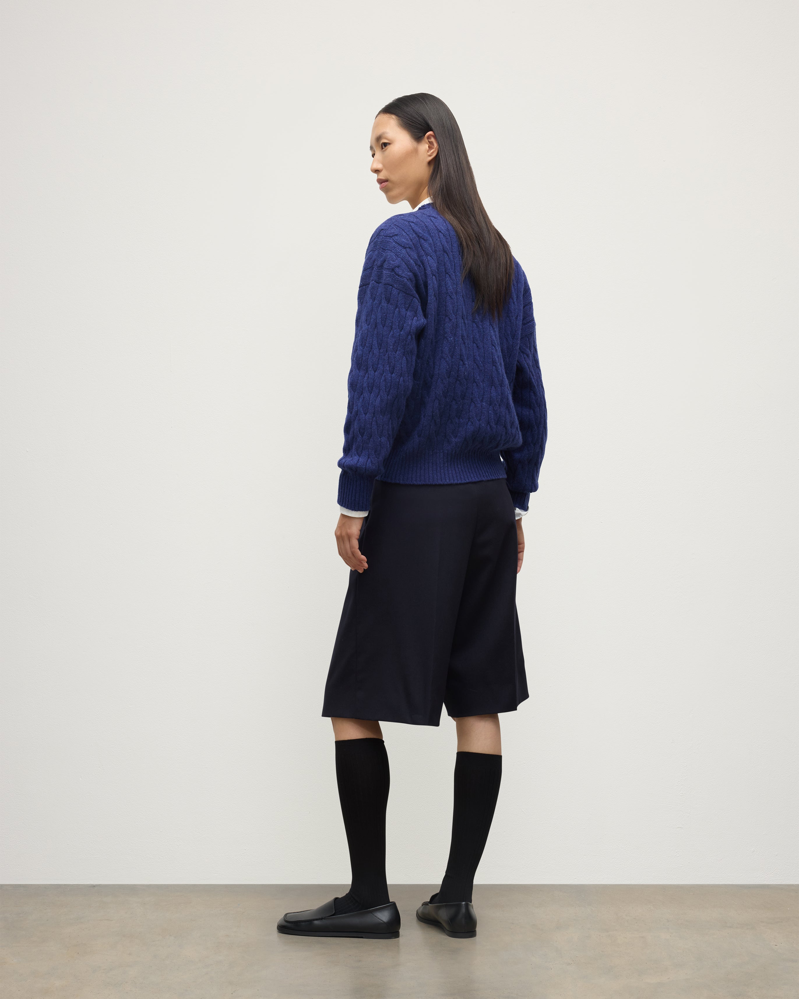 Kylesku Deep V Blue Cashmere Jumper