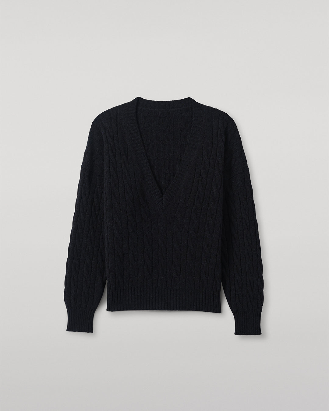 Kylesku Deep V Dark Blue Cashmere Jumper