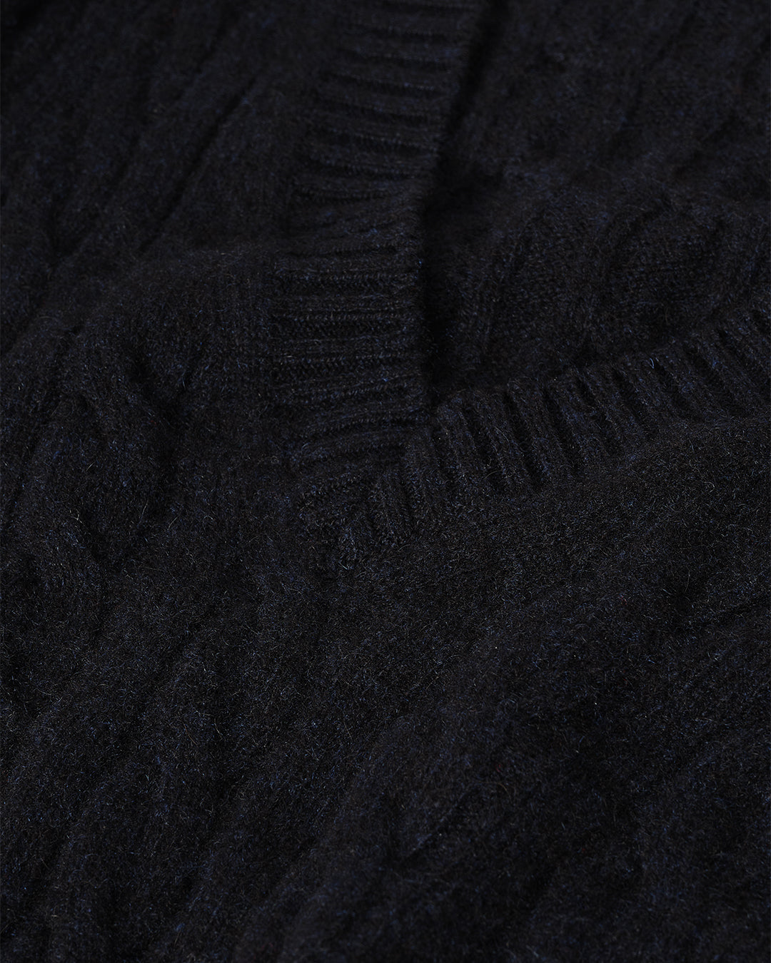 Kylesku Deep V Dark Blue Cashmere Jumper