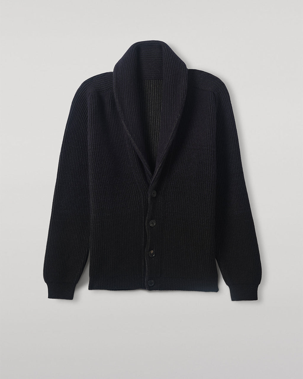 Pioneer Navy to Black Shawl Collar Cashmere Cardigan