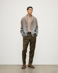 Pioneer Light Brown to Grey Shawl Collar Cashmere Cardigan