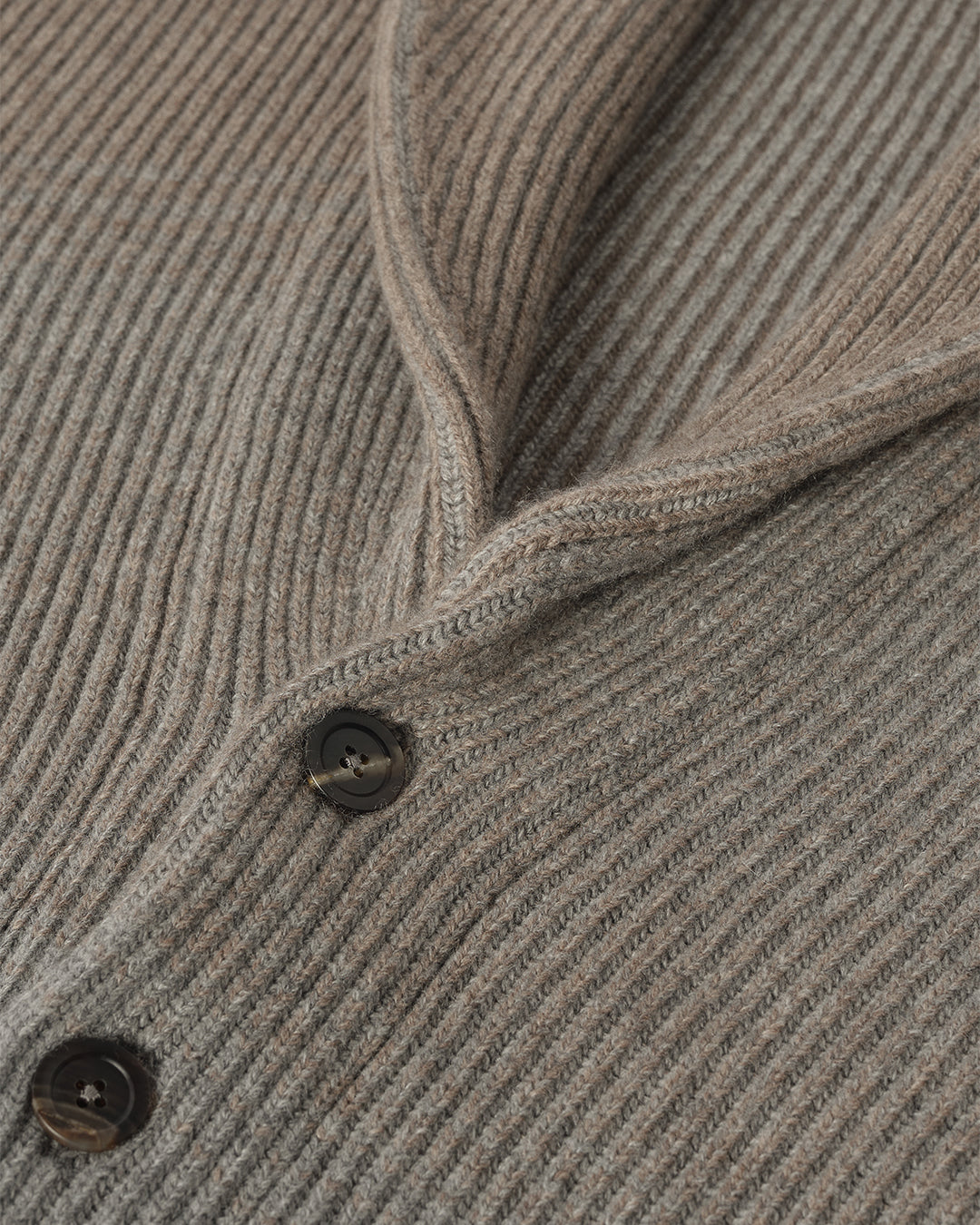 Pioneer Light Brown to Grey Shawl Collar Cashmere Cardigan