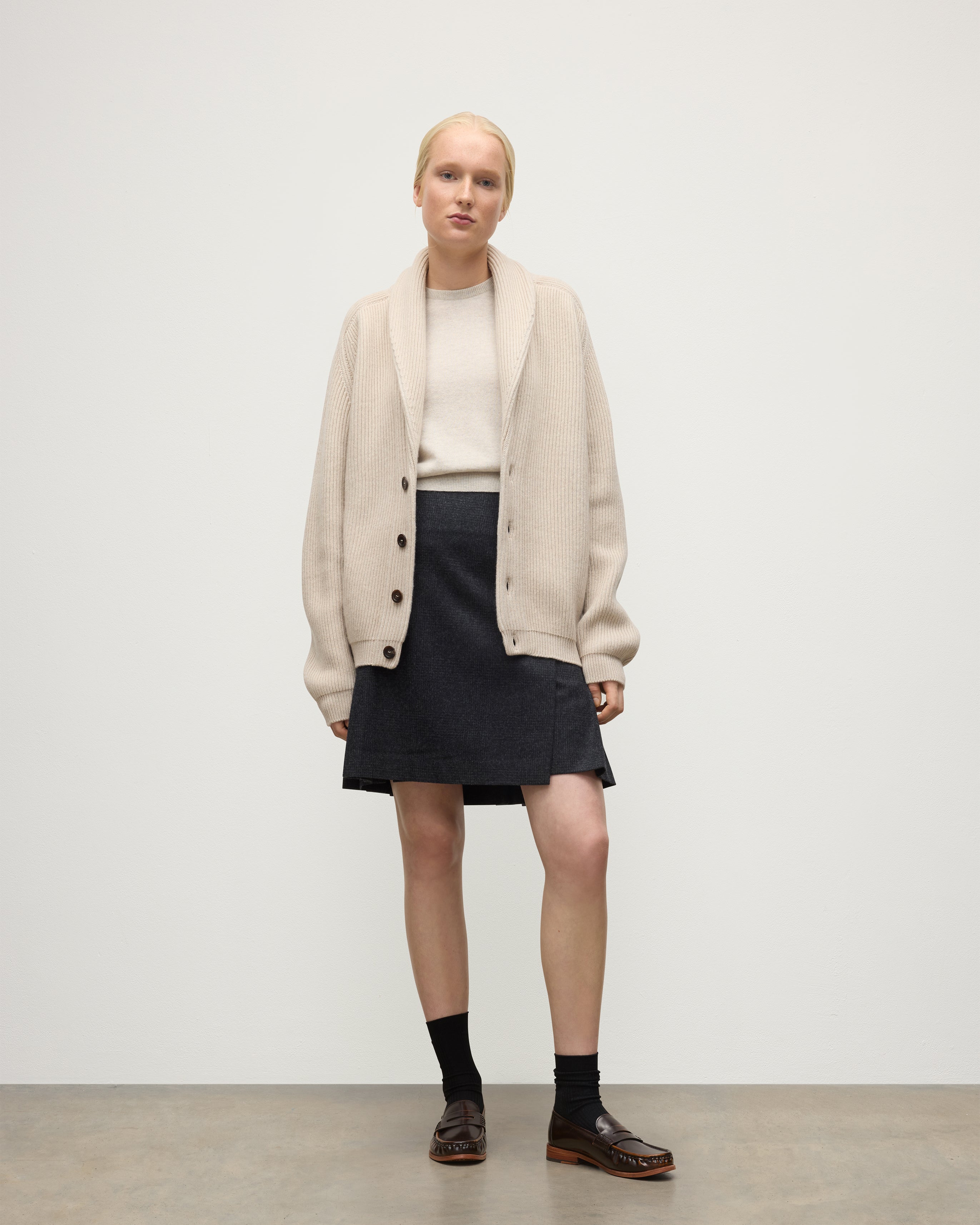 Pioneer Natural Shawl Collar Cashmere Cardigan