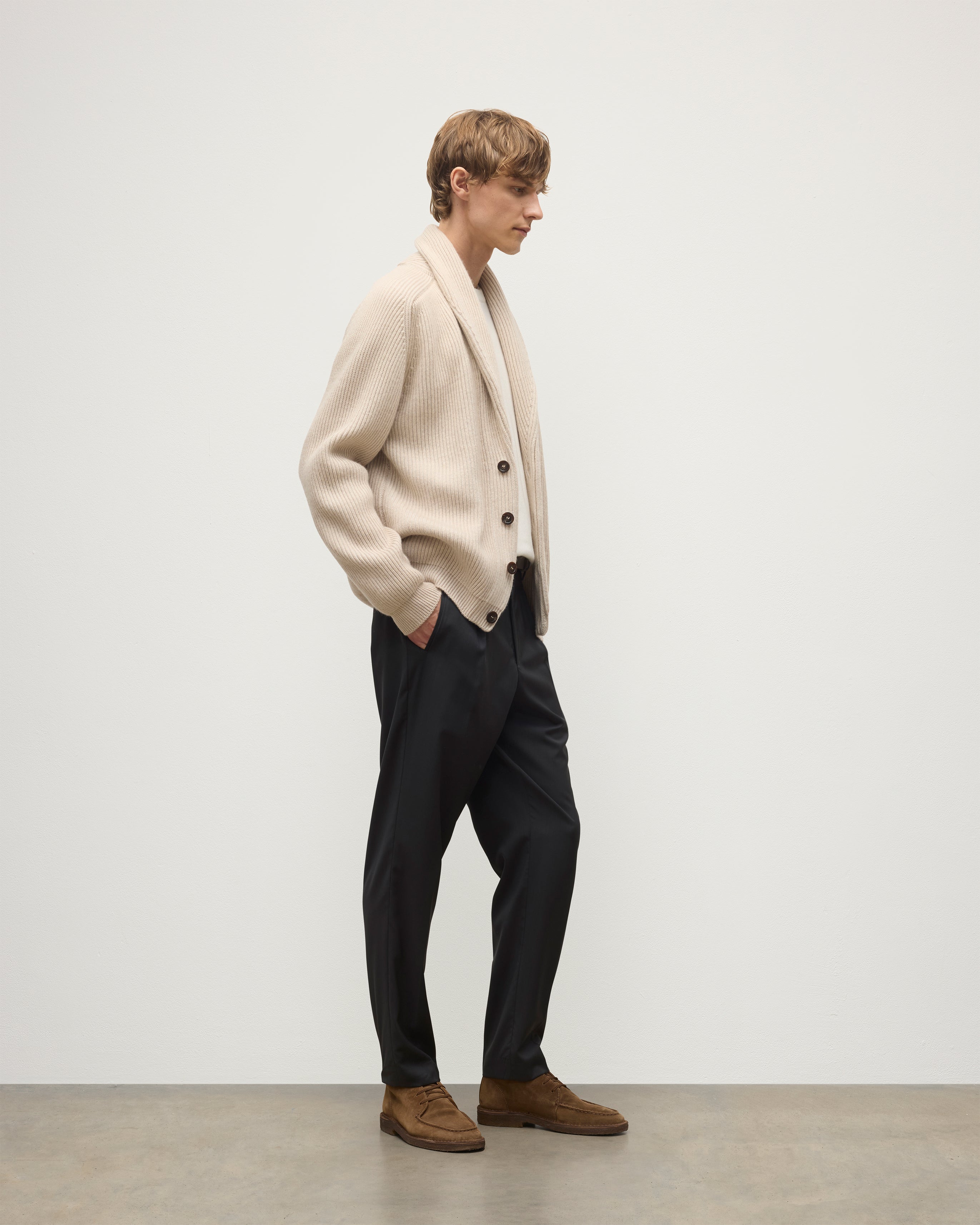 Pioneer Natural Shawl Collar Cashmere Cardigan