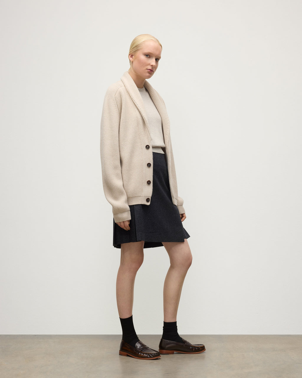 Pioneer Natural Shawl Collar Cashmere Cardigan