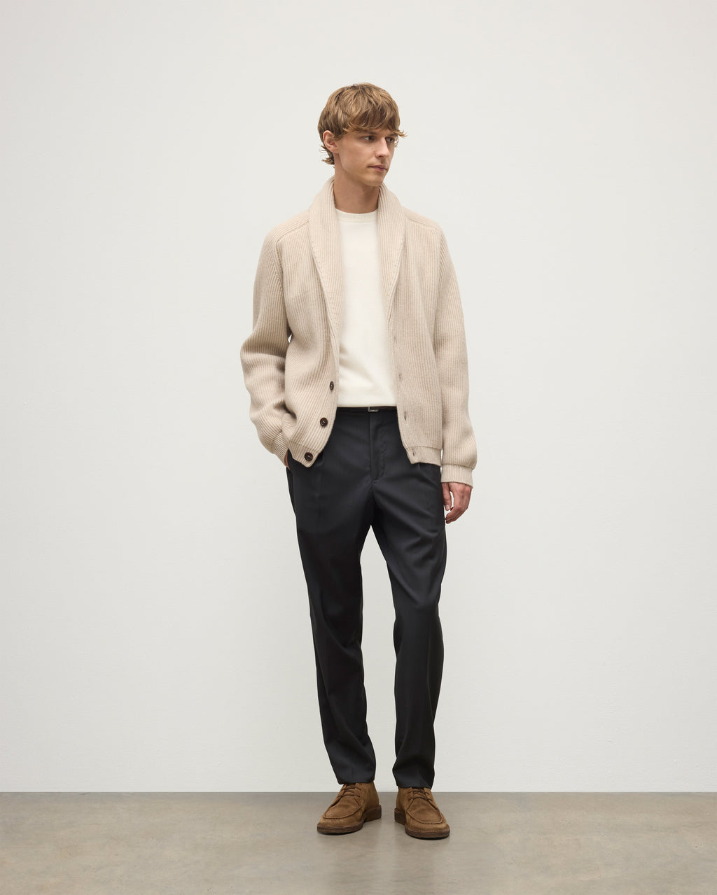 Pioneer Natural Shawl Collar Cashmere Cardigan