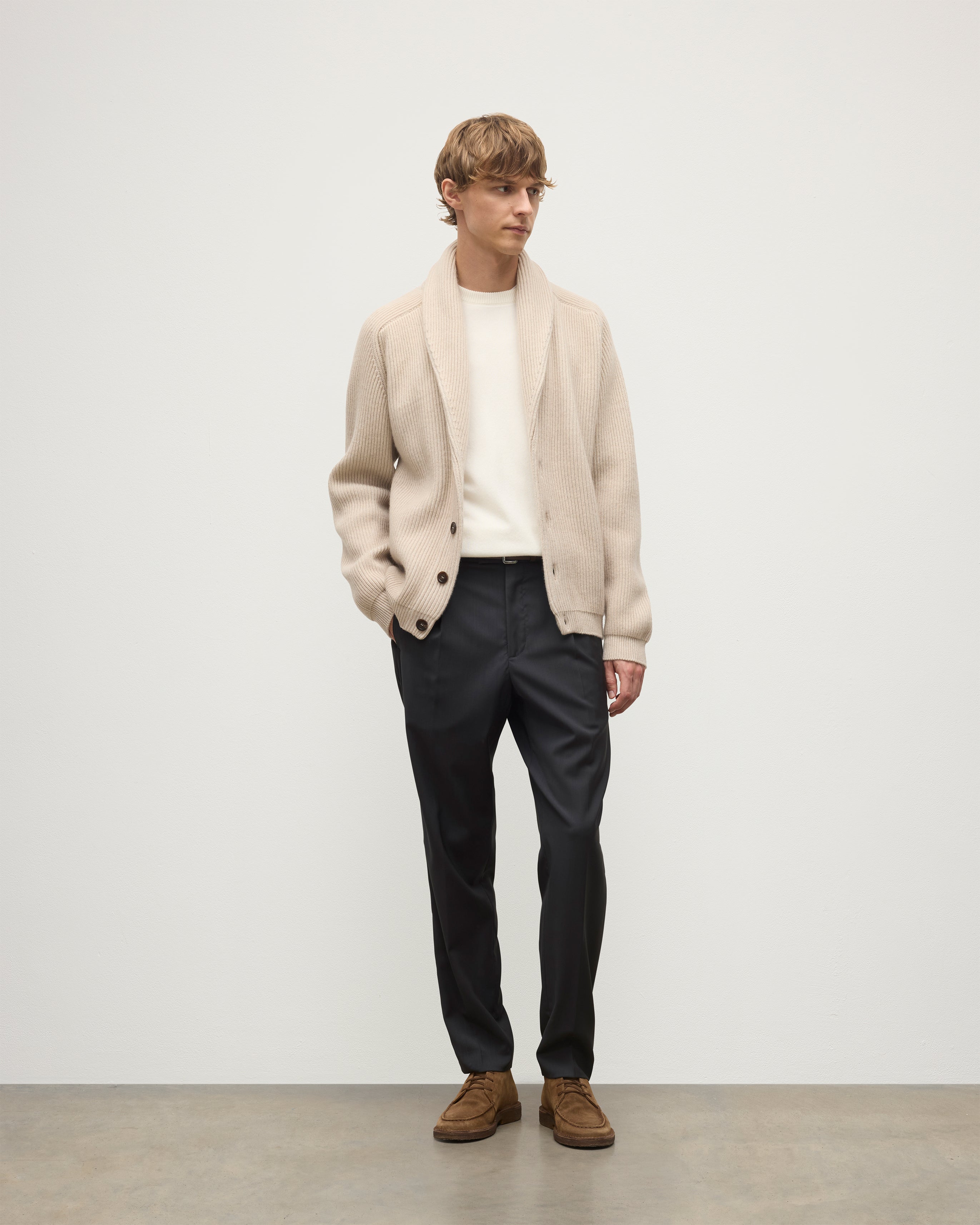Pioneer Natural Shawl Collar Cashmere Cardigan