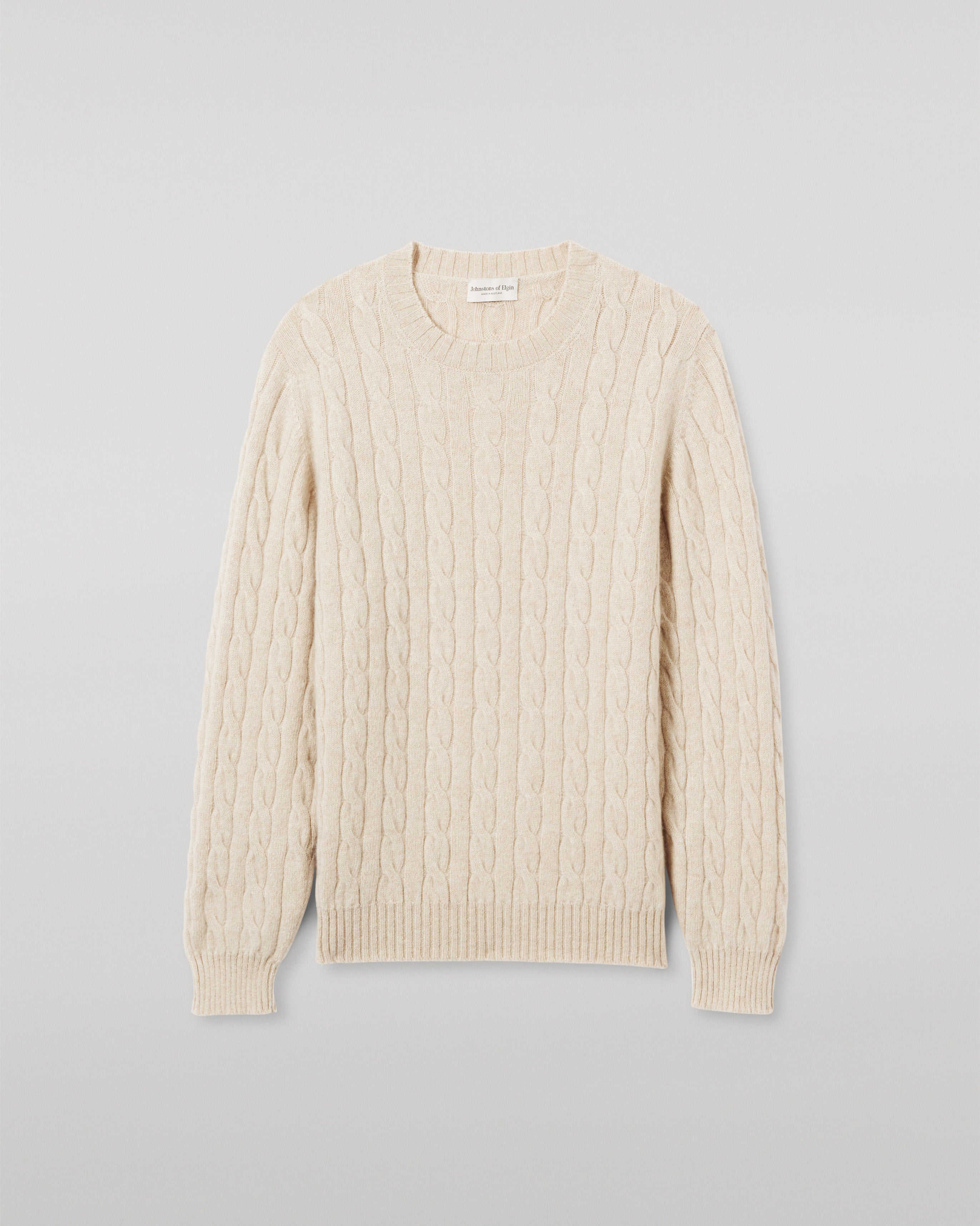 Calder Natural Cable Cashmere Jumper