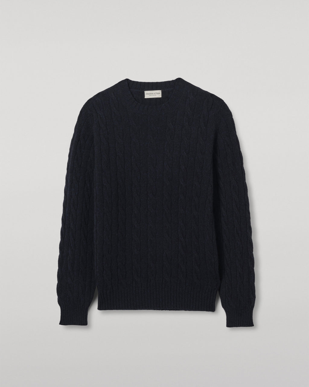 Calder Dark Blue Cable Cashmere Jumper