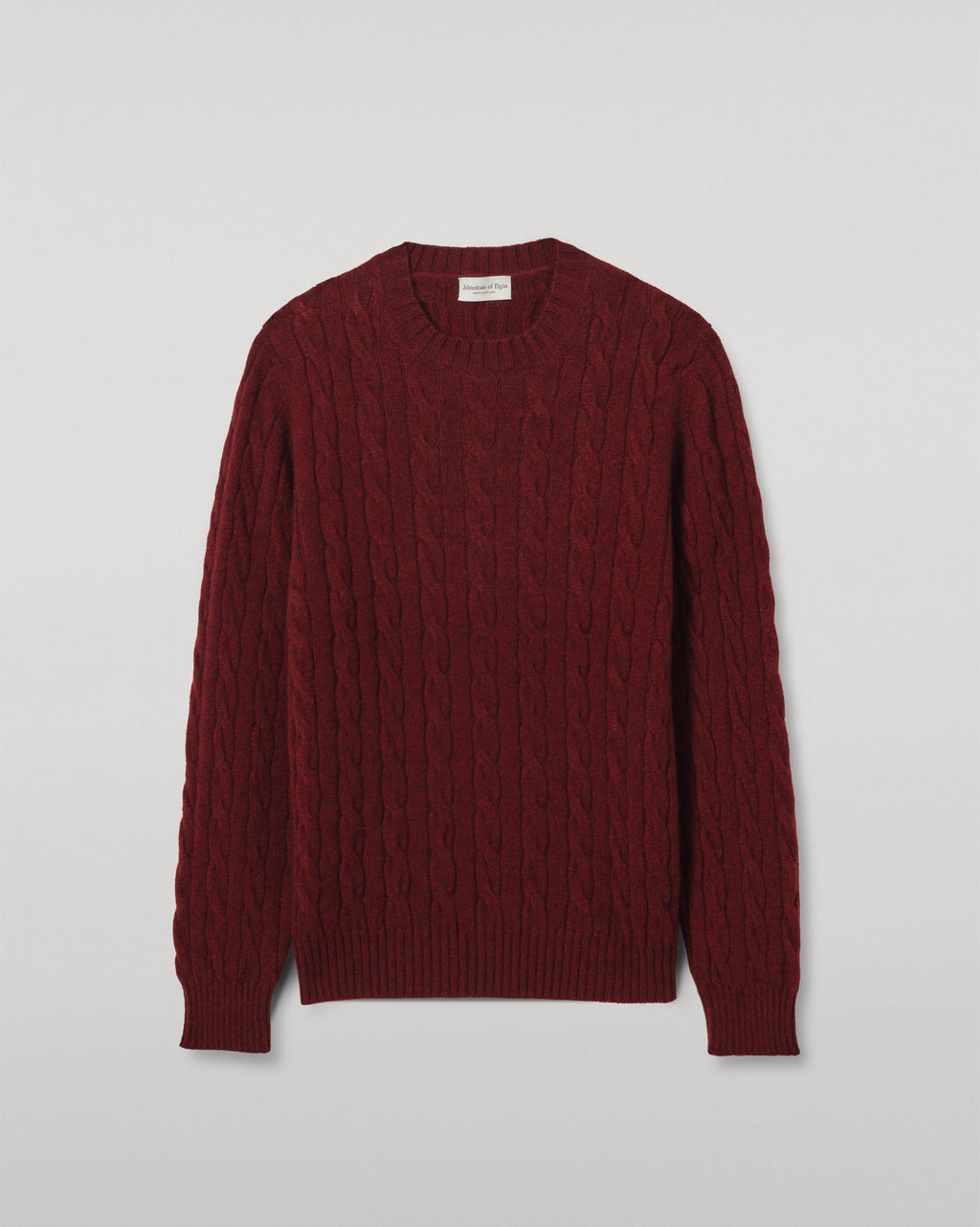 Calder Dark Red Cable Cashmere Jumper