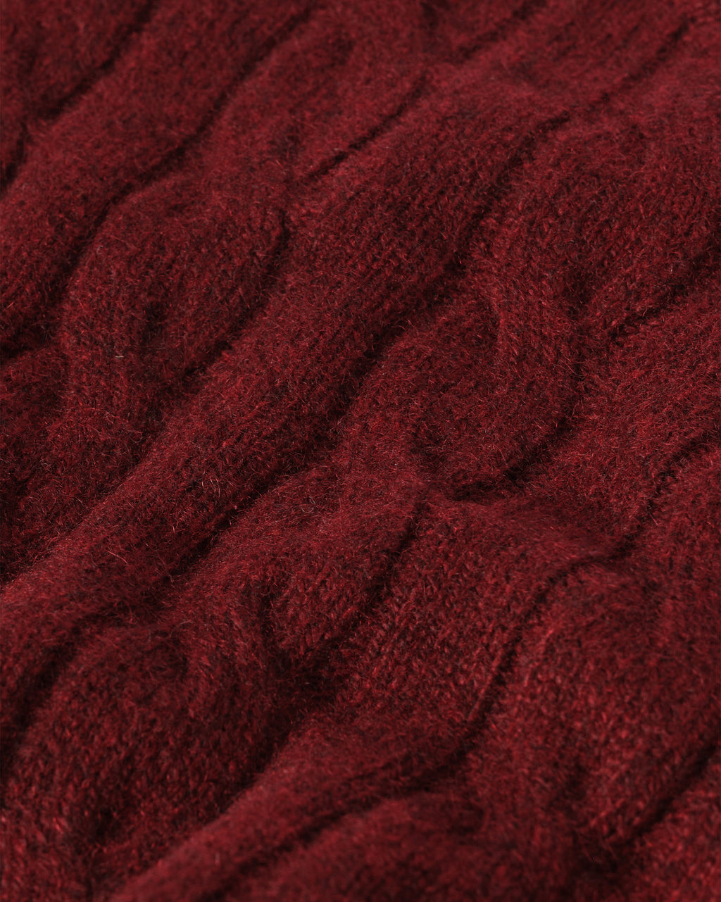 Calder Dark Red Cable Cashmere Jumper