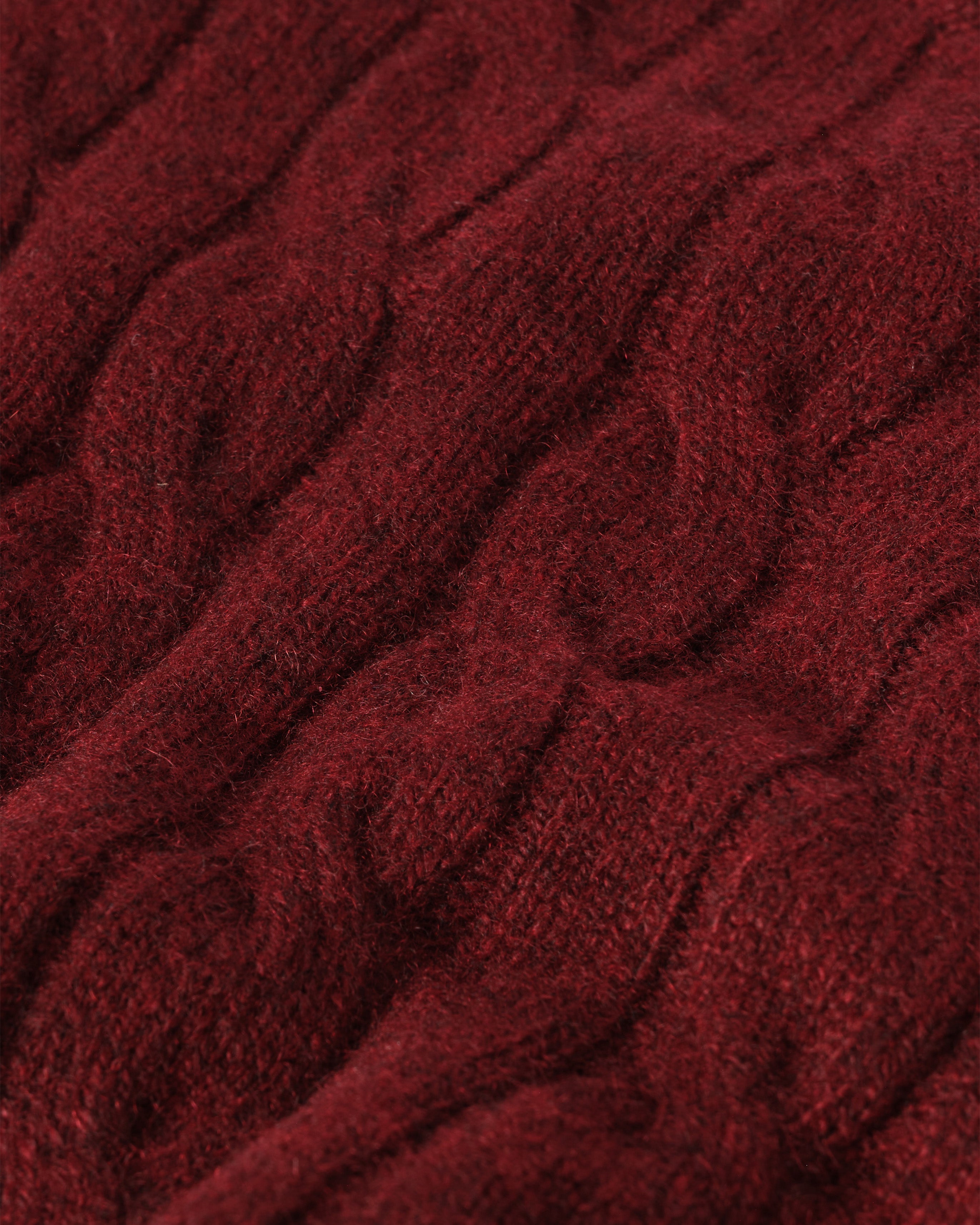 Calder Dark Red Cable Cashmere Jumper
