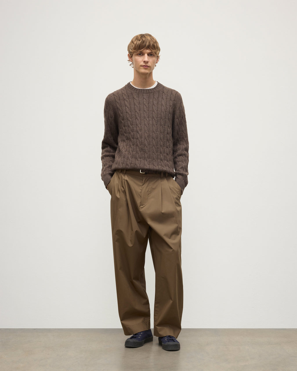 Calder Brown Cable Cashmere Jumper
