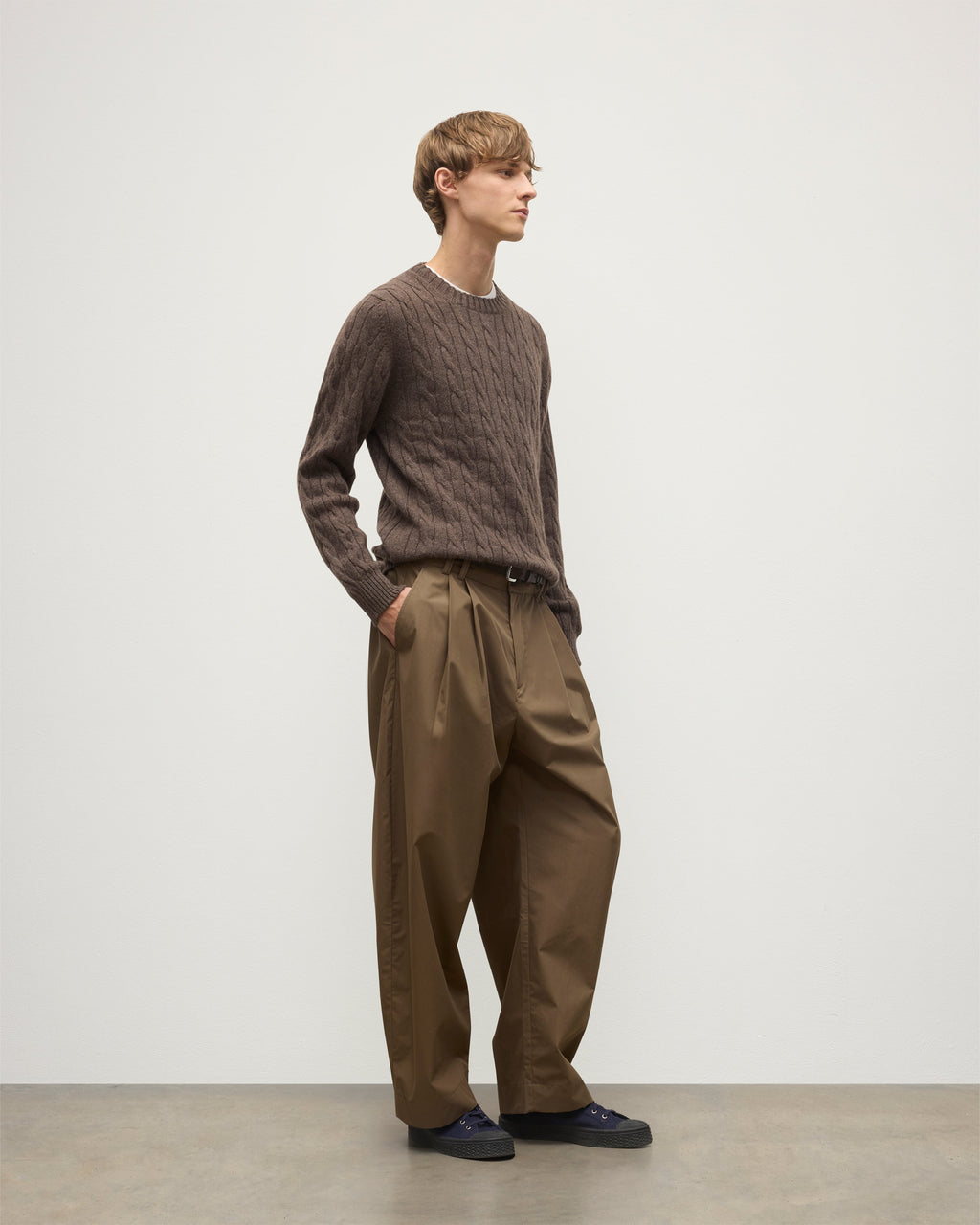 Calder Brown Cable Cashmere Jumper