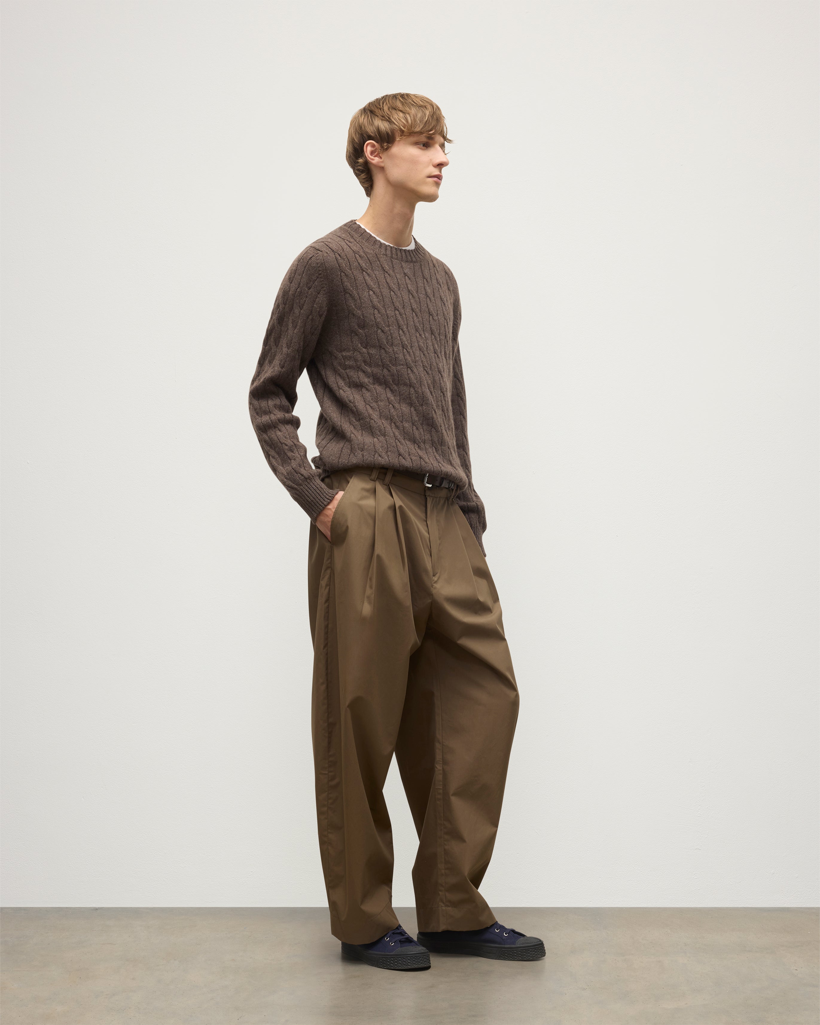 Calder Brown Cable Cashmere Jumper