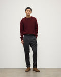 Calder Dark Red Cable Cashmere Jumper