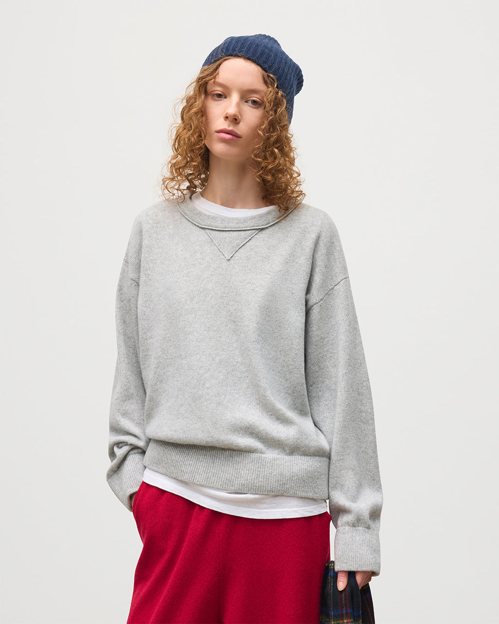 Stella Pale Grey Cashmere Sweatshirt