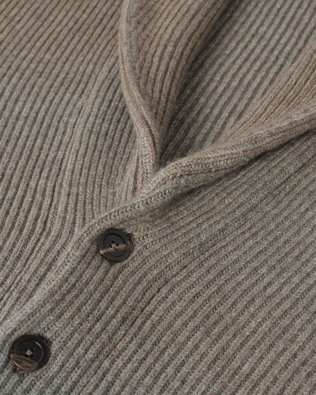 Pioneer Light Brown to Grey Shawl Collar Cashmere Cardigan