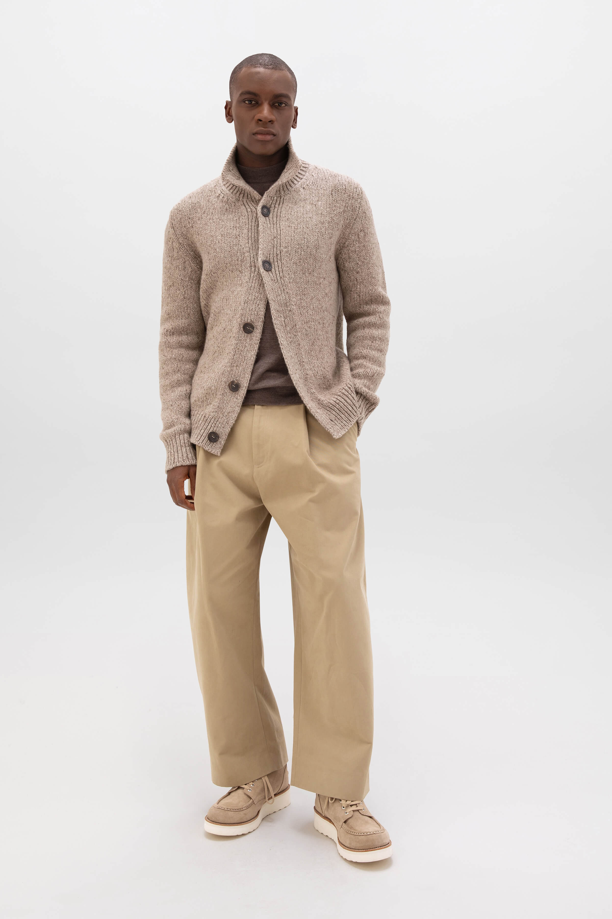 Donegal Cashmere Light Brown Cardigan