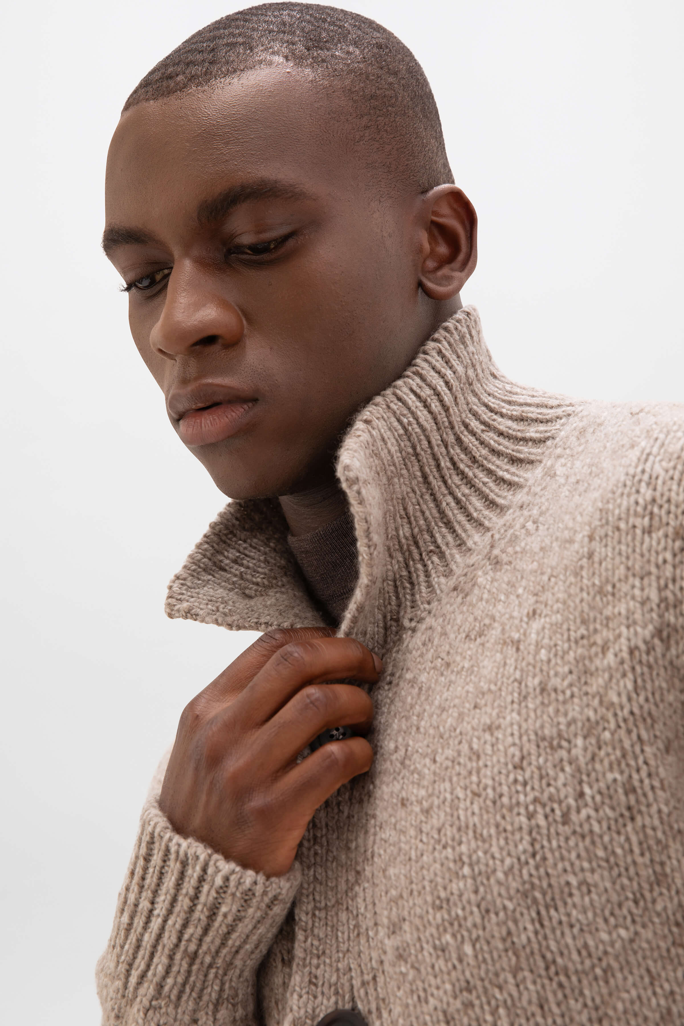 Donegal Cashmere Light Brown Cardigan
