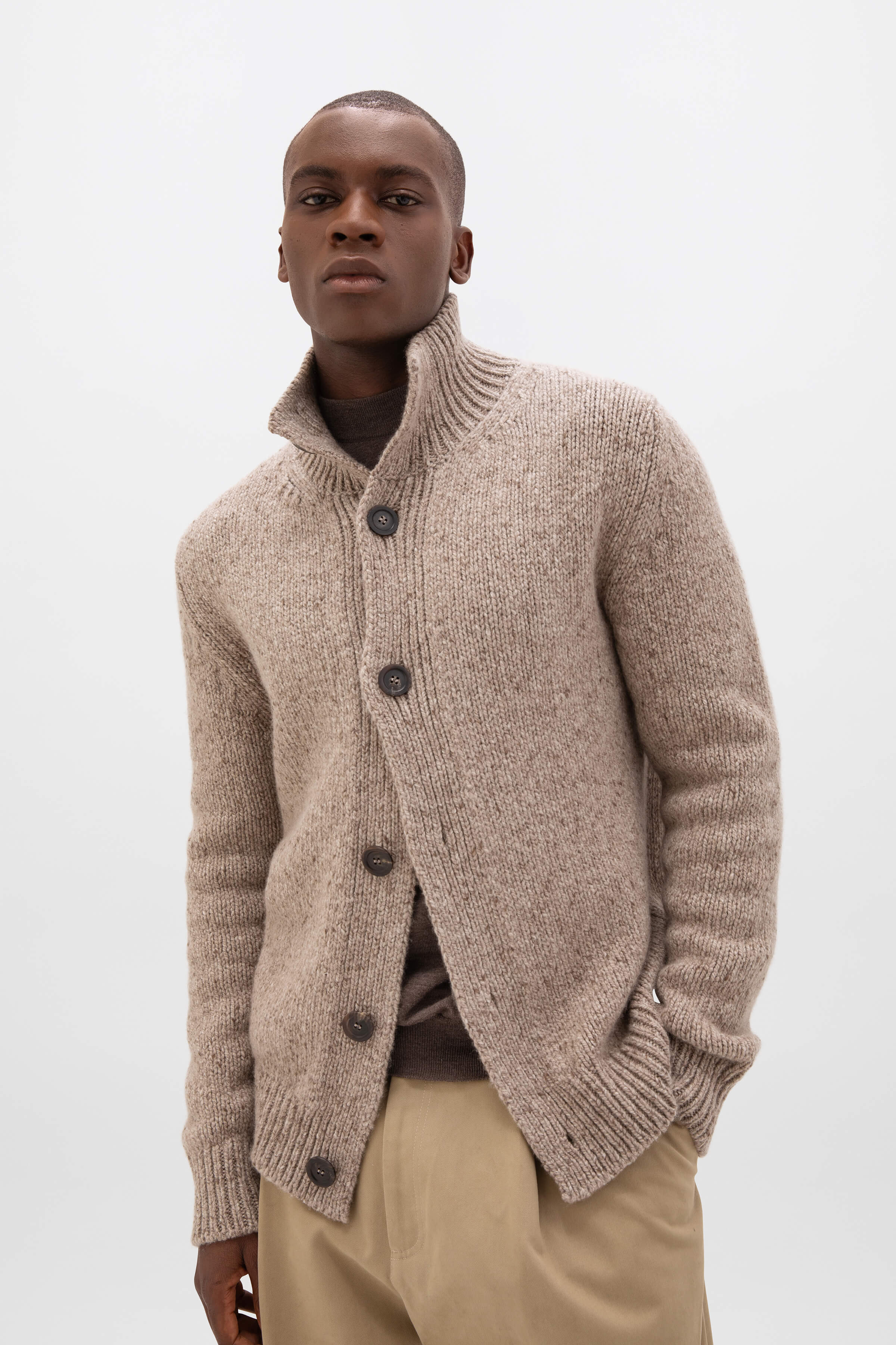 Donegal Cashmere Light Brown Cardigan