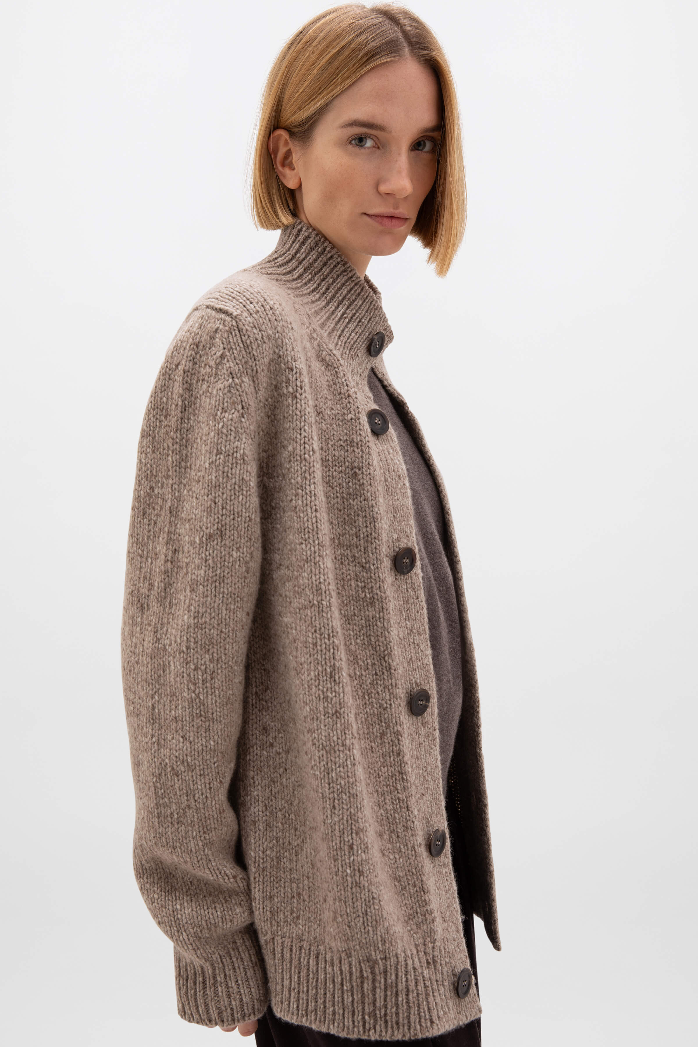 Donegal Cashmere Light Brown Cardigan