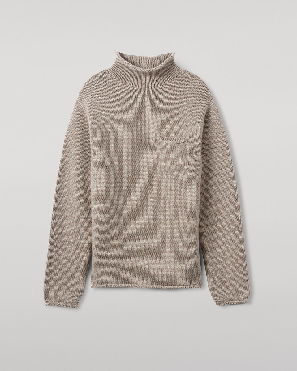 Brown Cashmere Turtleneck Jumper