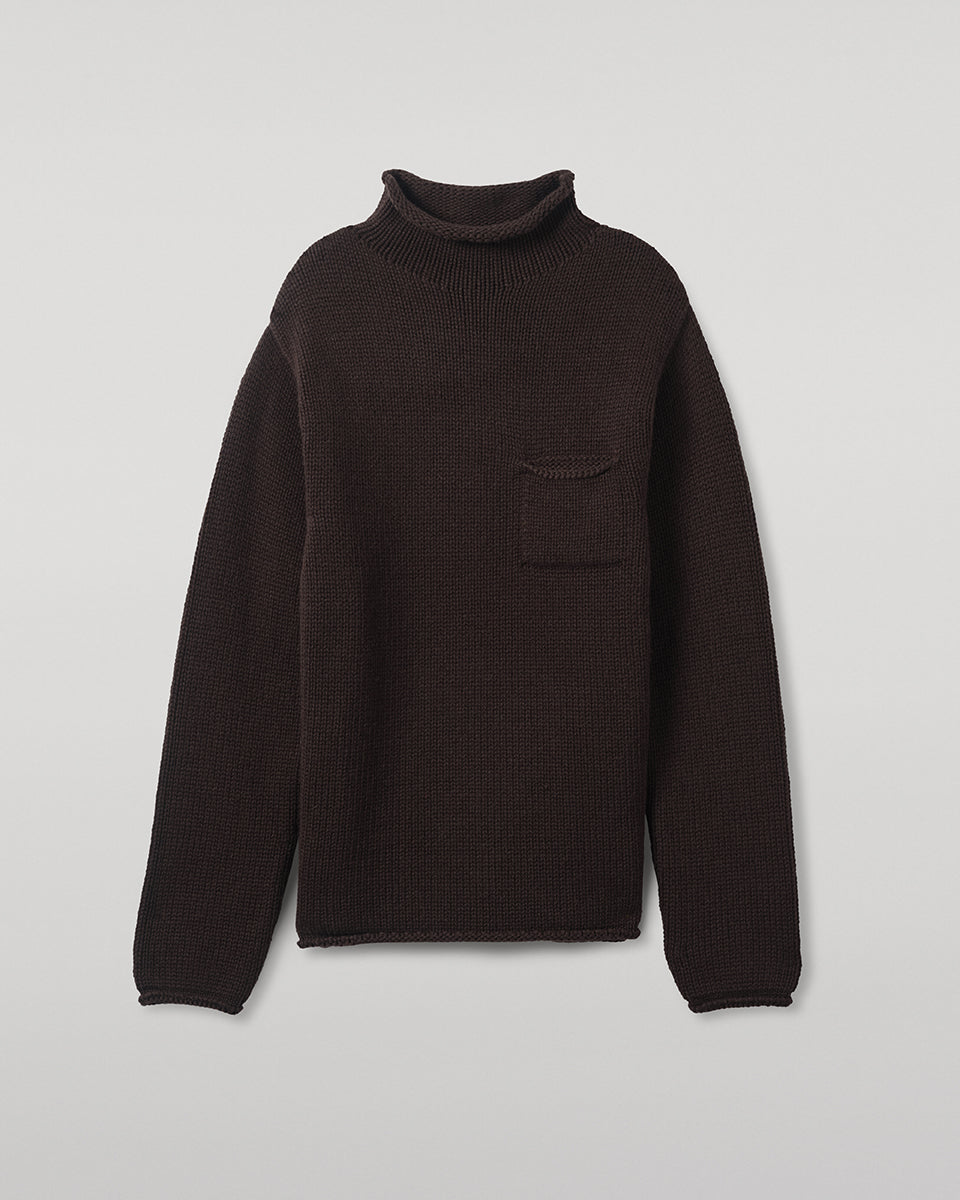 Dark Brown Cashmere Turtleneck Jumper