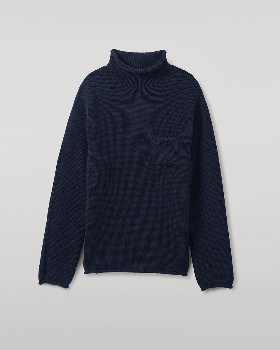 Dark Navy Cashmere Turtleneck Jumper