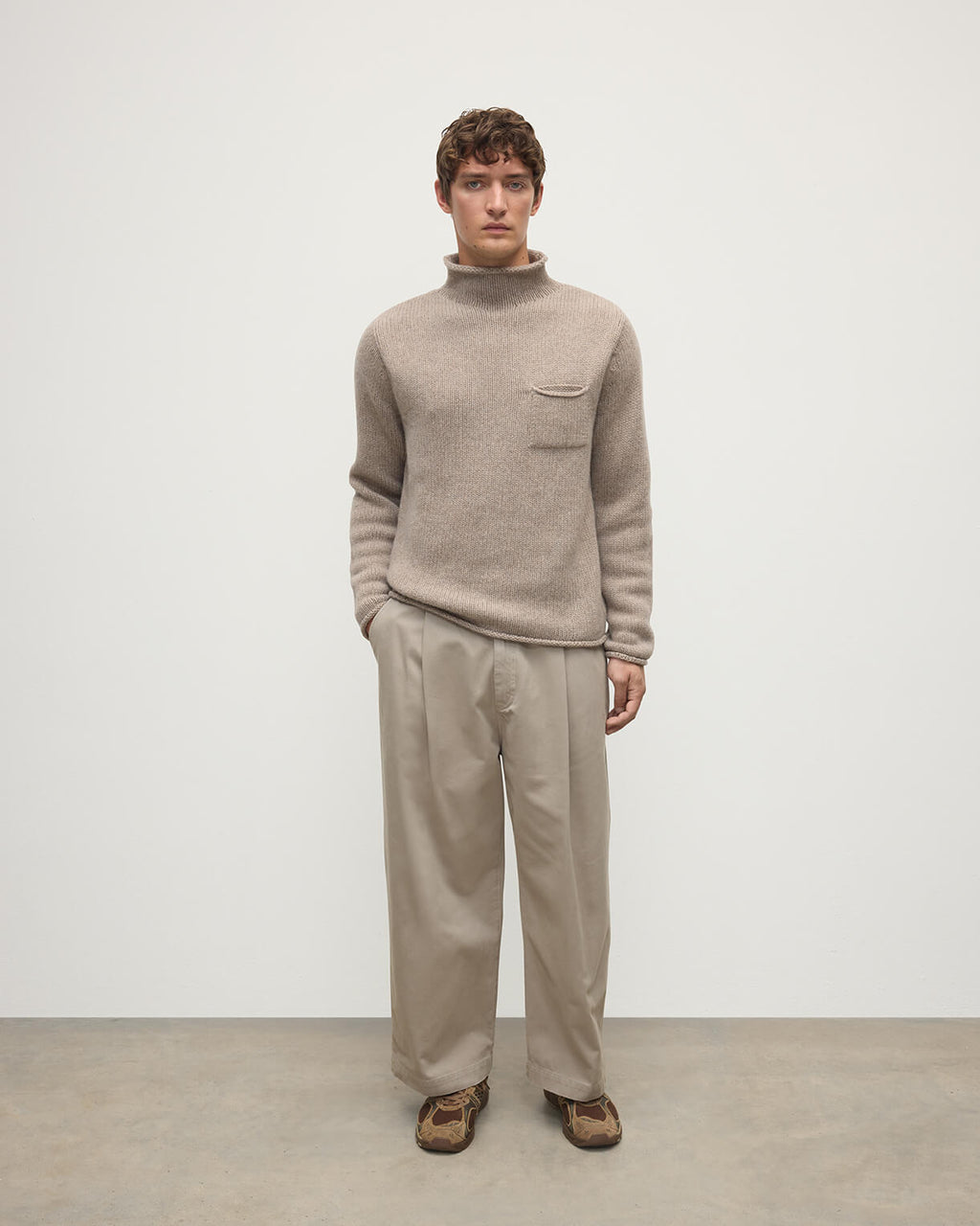 Brown Cashmere Turtleneck Jumper