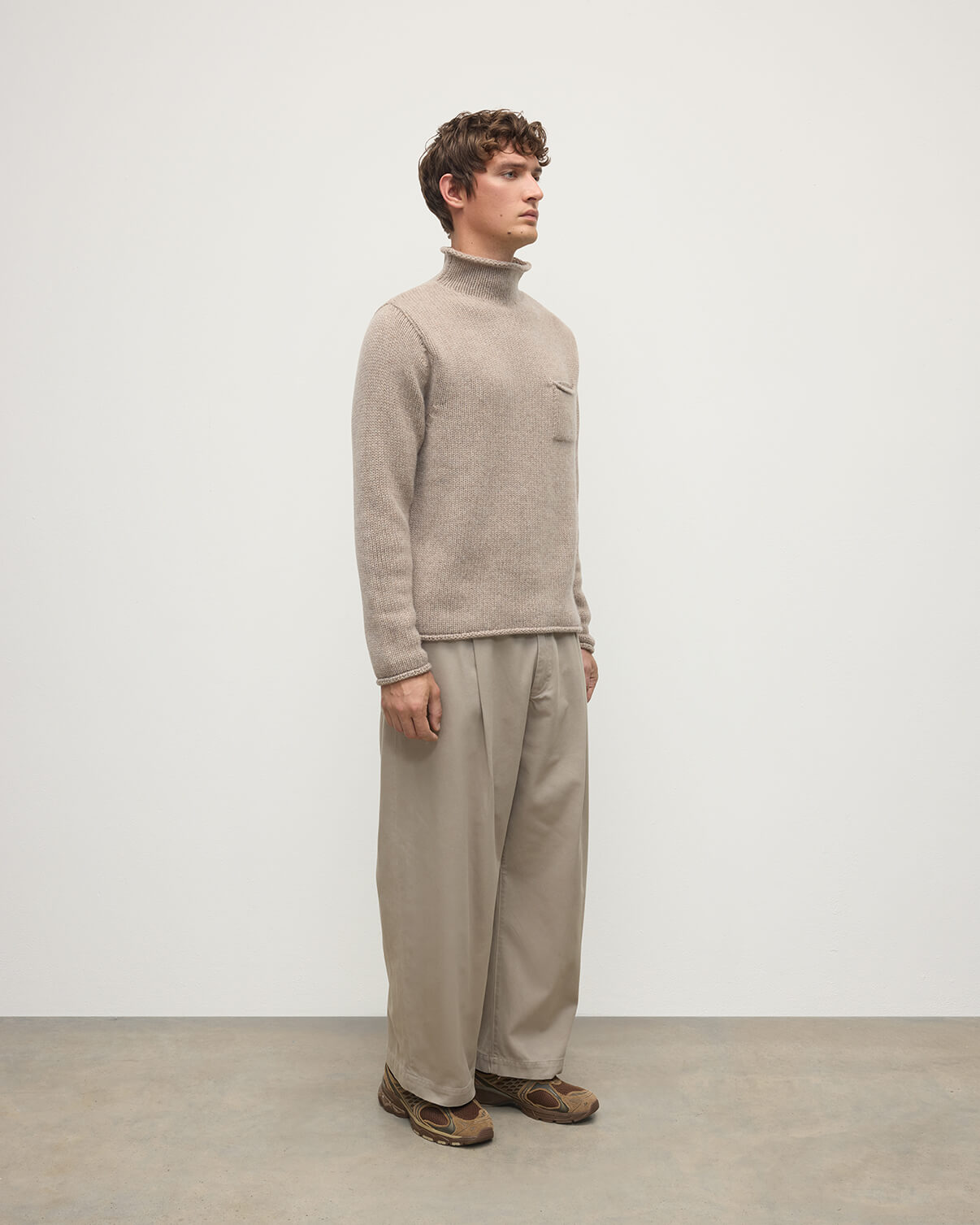 Brown Cashmere Turtleneck Jumper
