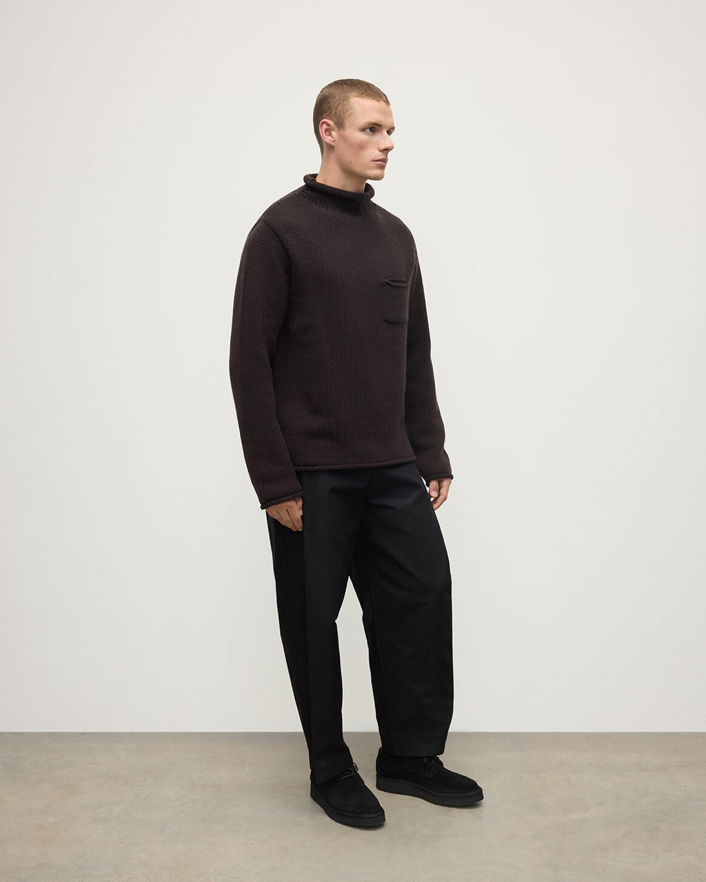 Dark Brown Cashmere Turtleneck Jumper