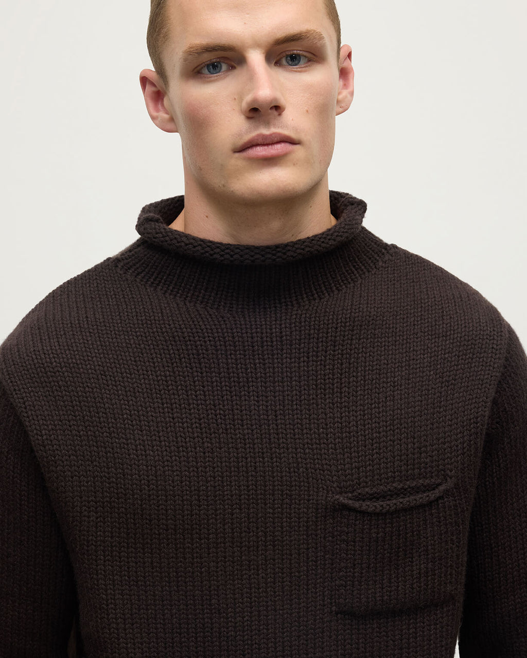 Dark Brown Cashmere Turtleneck Jumper