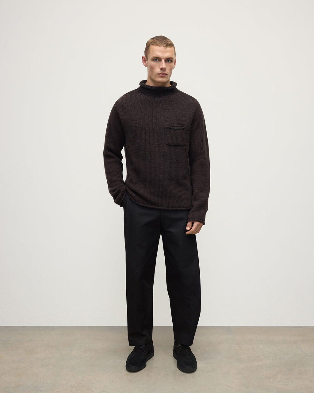 Dark Brown Cashmere Turtleneck Jumper