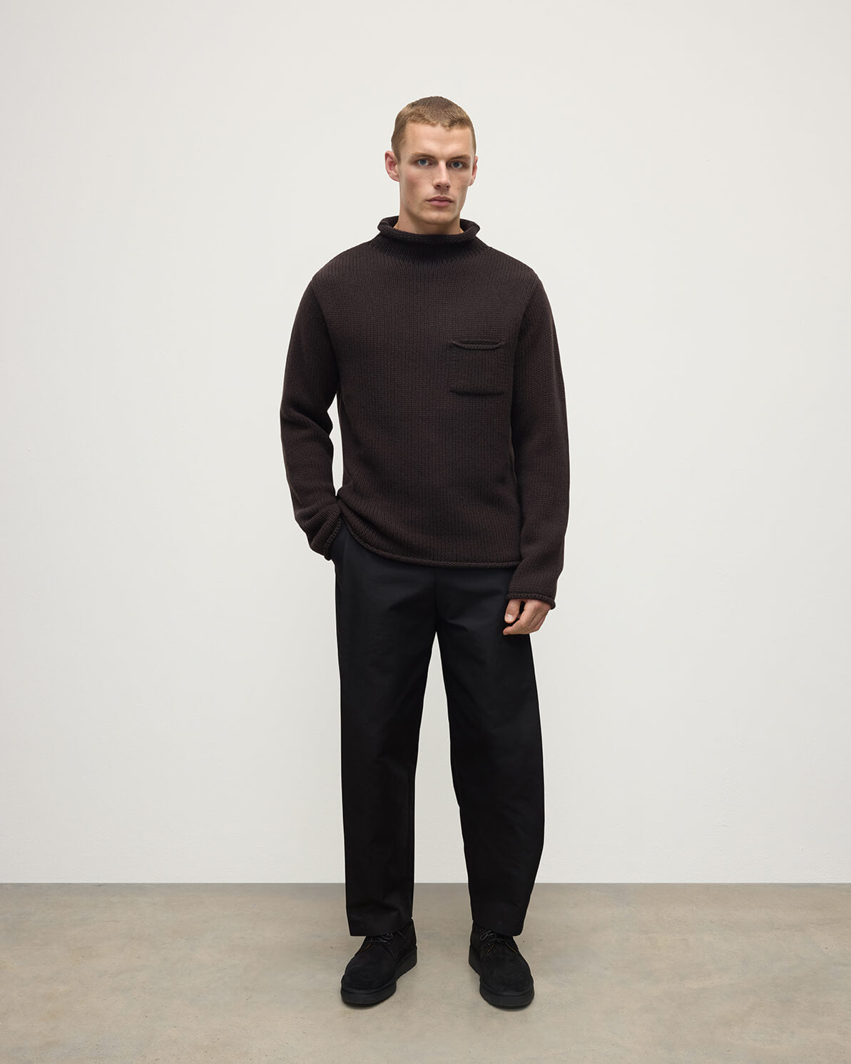 Dark Brown Cashmere Turtleneck Jumper