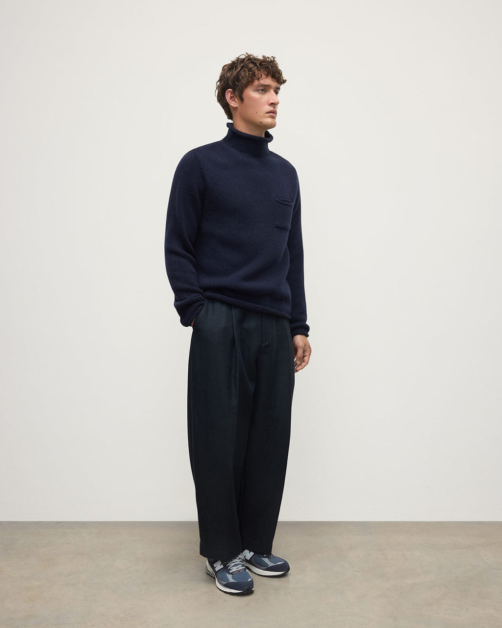 Dark Navy Cashmere Turtleneck Jumper