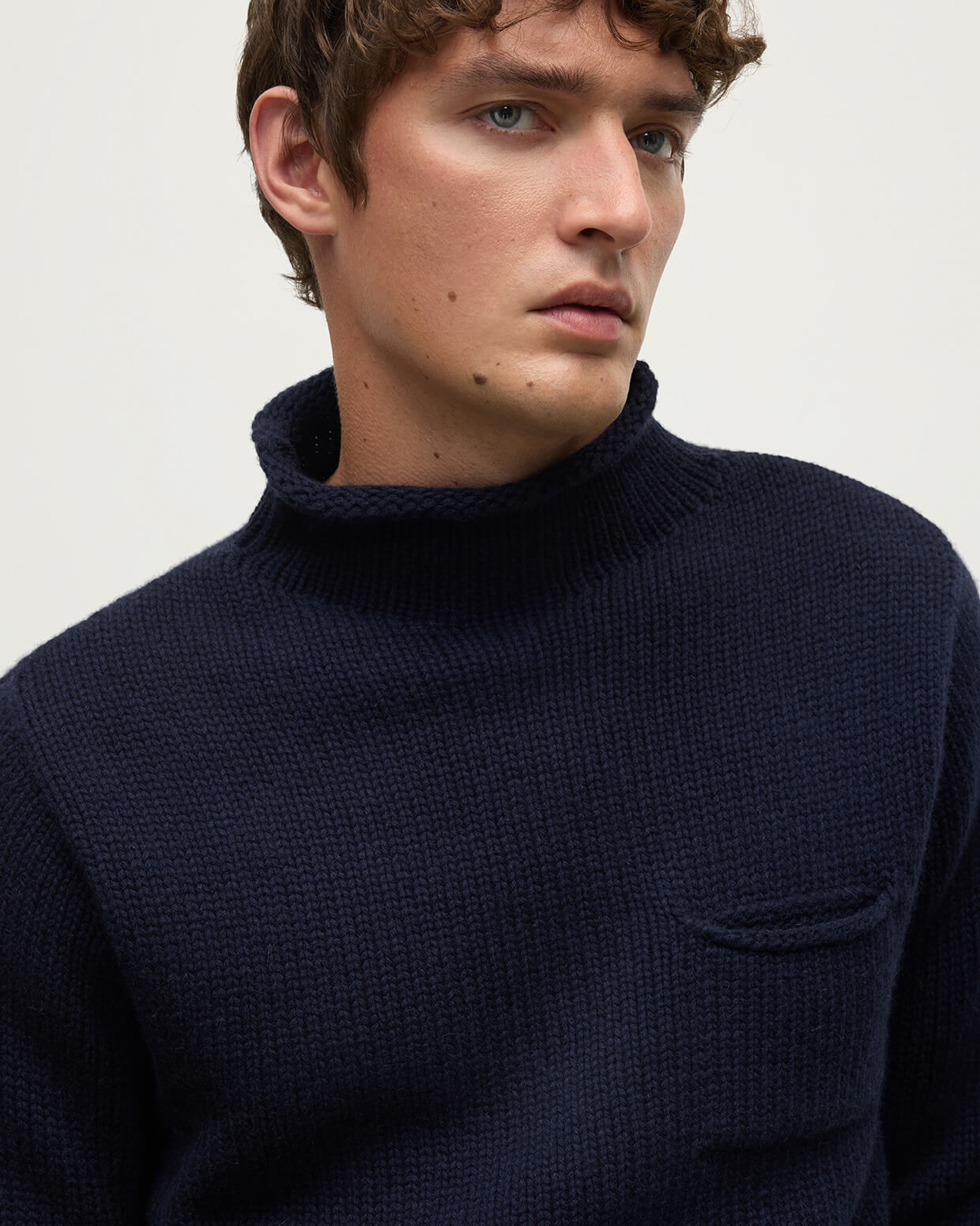 Dark Navy Cashmere Turtleneck Jumper