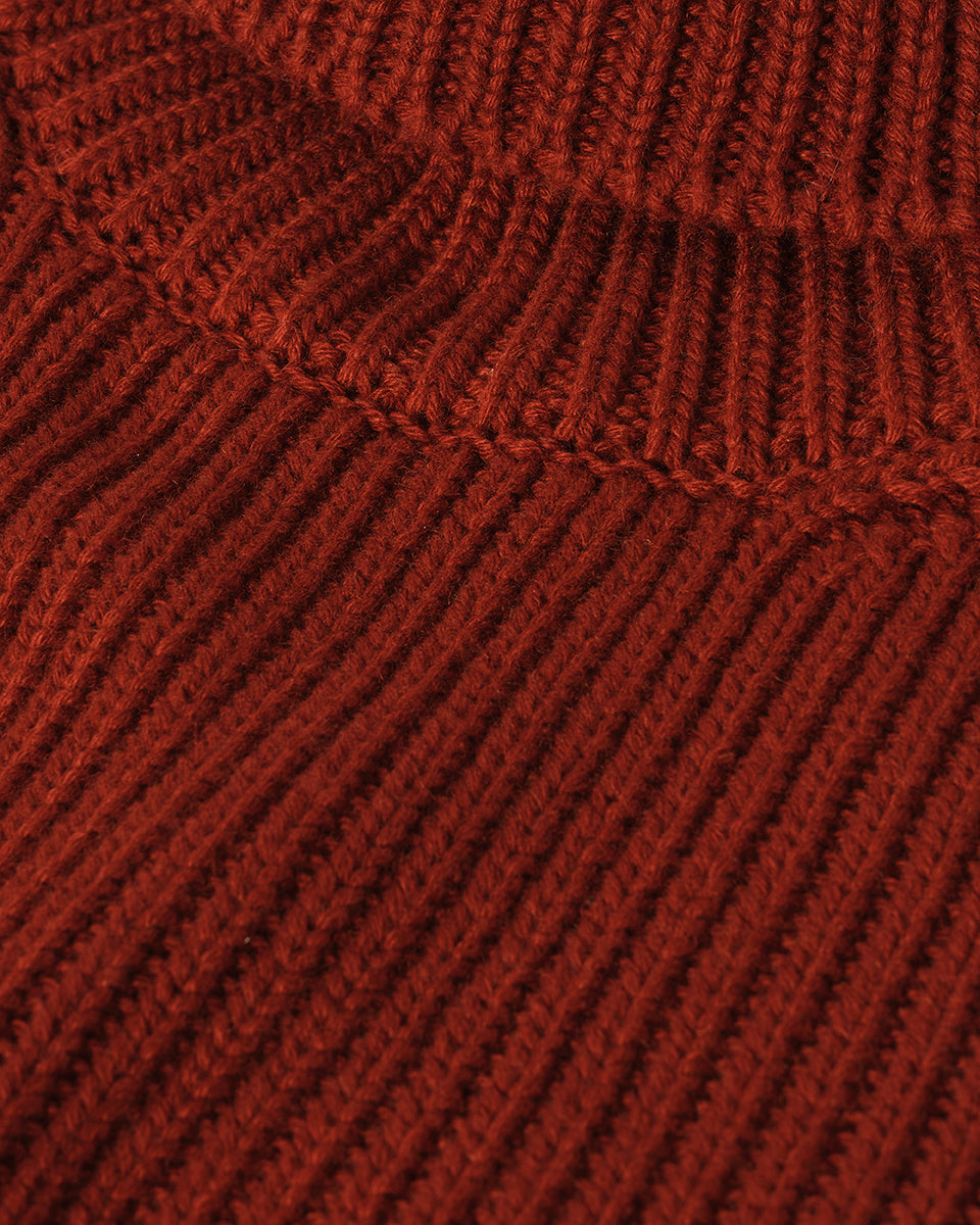 Roll-Collar Dark Red Cashmere Jumper