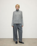 Roll-Collar Light Grey Cashmere Jumper