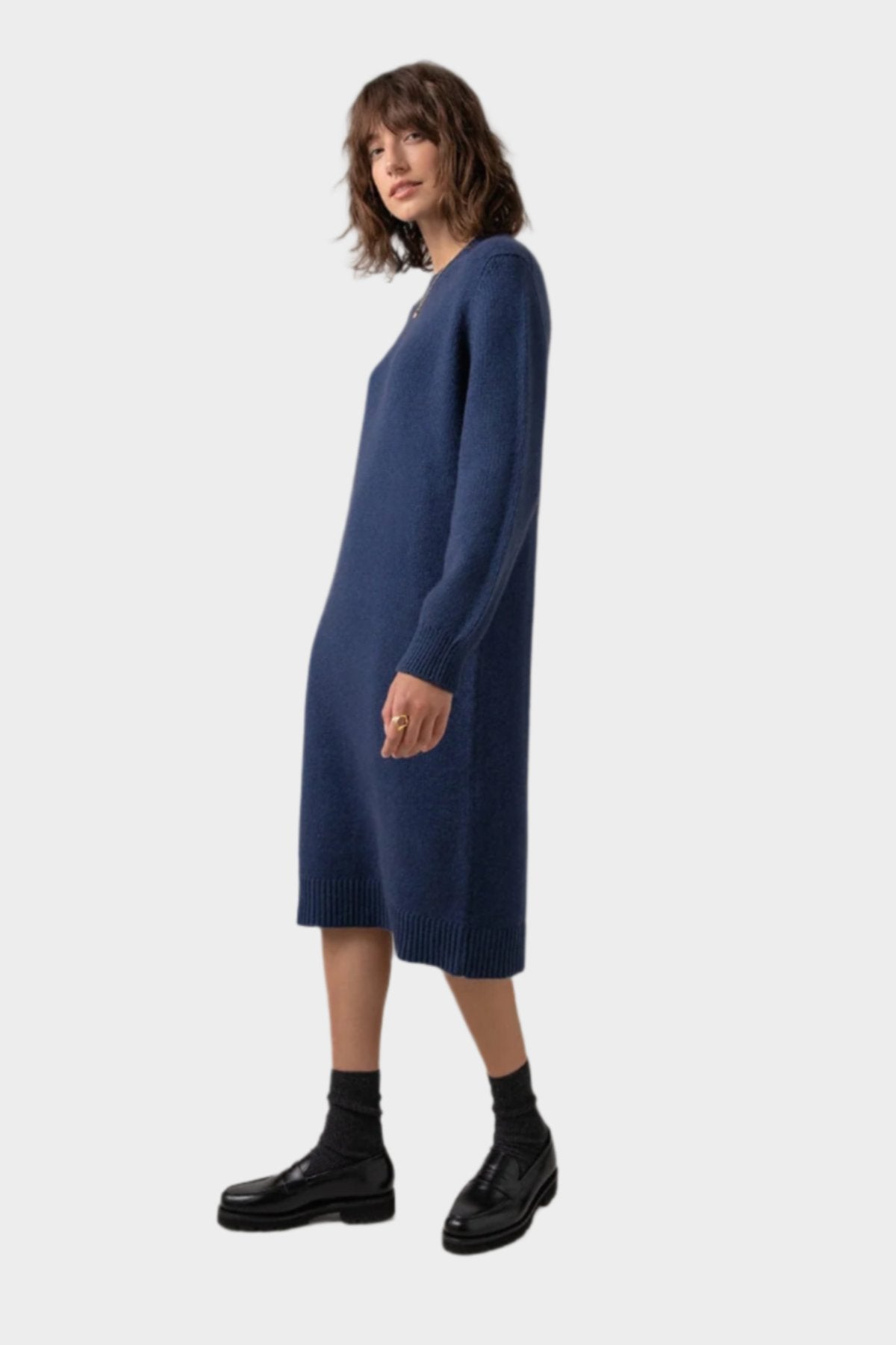 Mid Blue Cashmere Sweater Dress