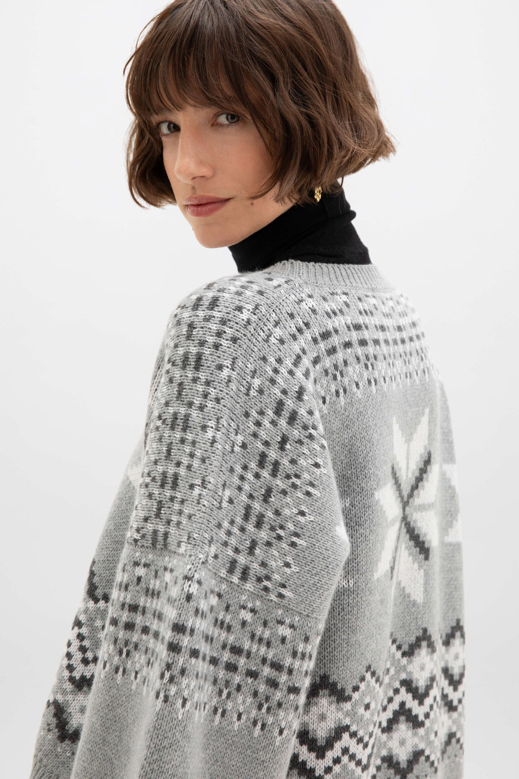 Fairisle Light Grey Cashmere Jumper